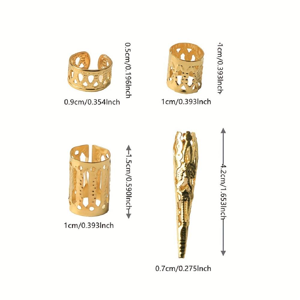 50pcs Dread Locks Hollow Out Hair Ring Metal Cuff Clips Hair Braid Tubes  Hair Jewelry