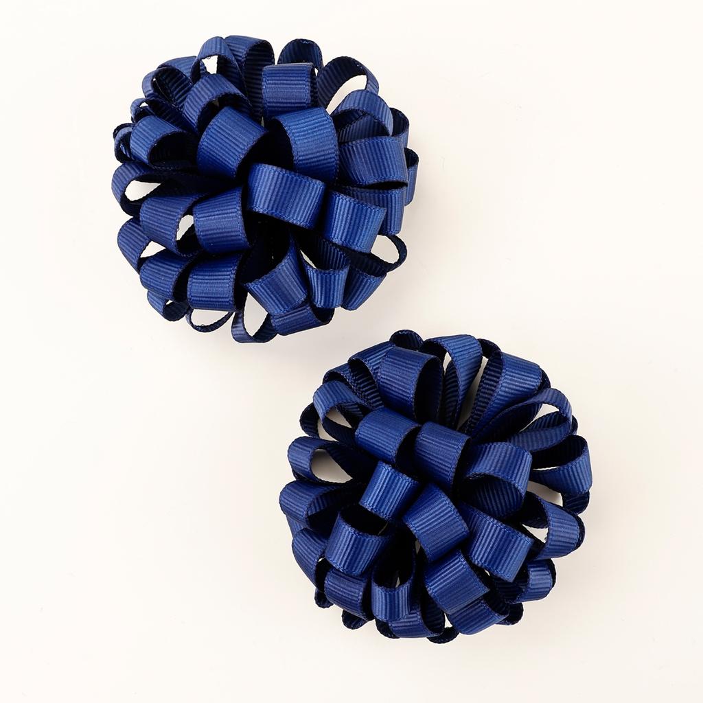 2Pcs Trendy Hydrangea Hair Clip Rainbow Color Dot Ribbon Barrettes Cute Double Ponytail Hairpin For Girl Accessories Headdress