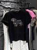 2025 Summer Plus Size Retro Dog Graphic Loose T-Shirt for Women
