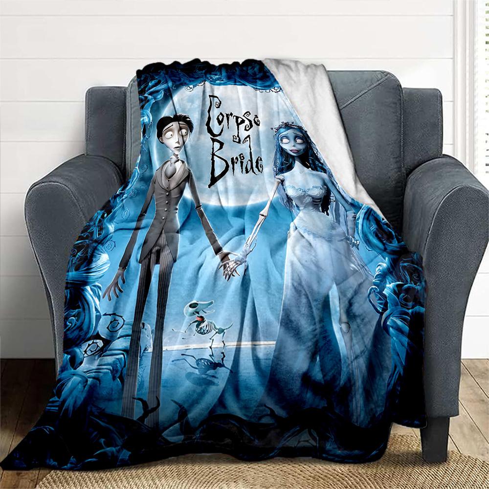 1PC Corpse Bride Outdoor Blanket Lightweight Flannel, Soft & Warm, All-Season, Outdoor, Camping, Living Room, Office,  L1106039