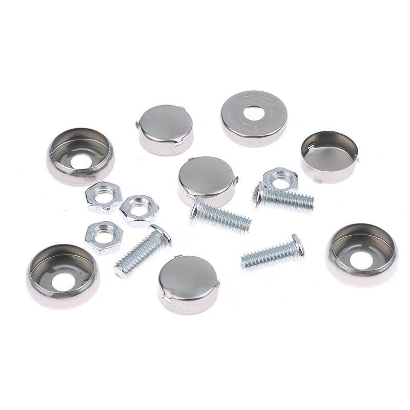 4/8/16Sets Chrome Anti-Theft License Plate Bike Traction Head Extension Screws Car License Alloy Plate Frames Or Covers Bolts