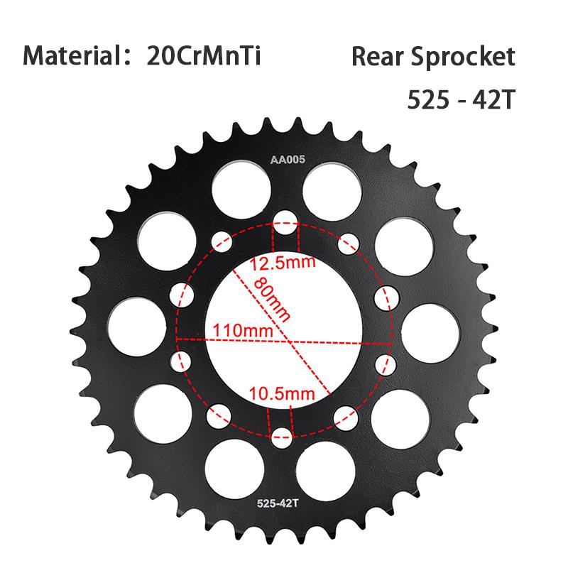 525 Chain 16/42/44/45 T 16T Front 42T/44T/45T Rear Sprocket For HONDA XRV750 Africa Twin RD04 1990-1992 XRV 750 RD07 1993-2003