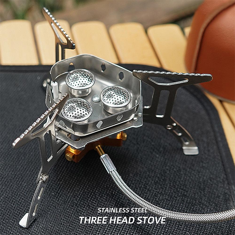 

TOMSHOO 0W Foldable Camping Gas Stove 3 Piezo Ignition Lightweight Windproof Backpacking Stove Outdoor Cooking Stove for Camping Hiking