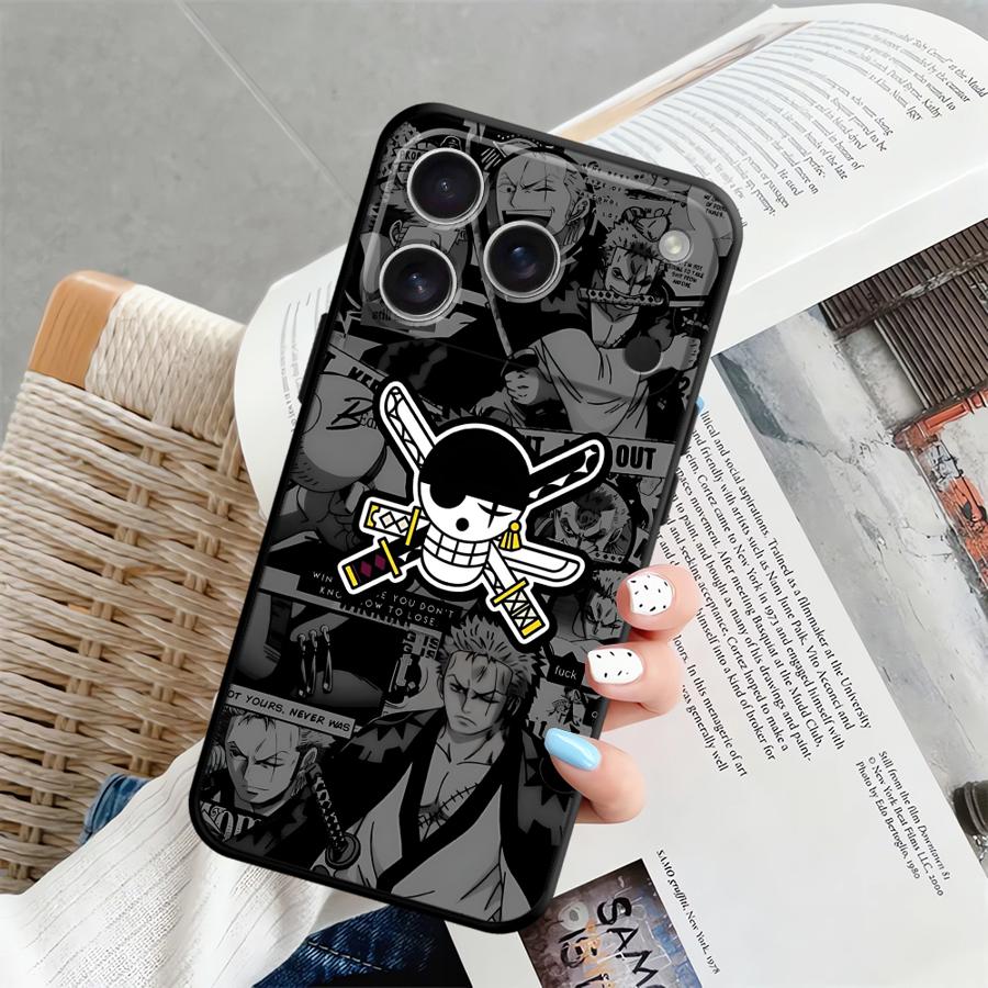 Ones Pieces Luffys Gear 5 Case for iPhone 15 16 14 Plus 13 12 11 17 Pro Max Air XS Max XR 7 8 Black Soft Phone Cover