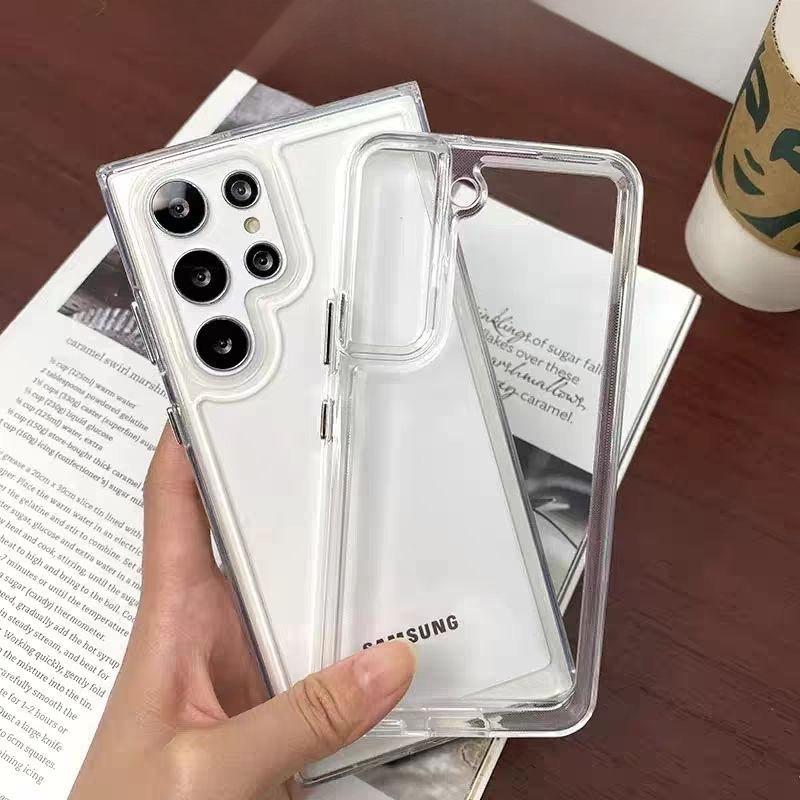 Suitable for Samsung S25 Ultra Mobile Phone Case Transparent Simple S24S23S22 Full Package Anti Fall Acrylic Space Case