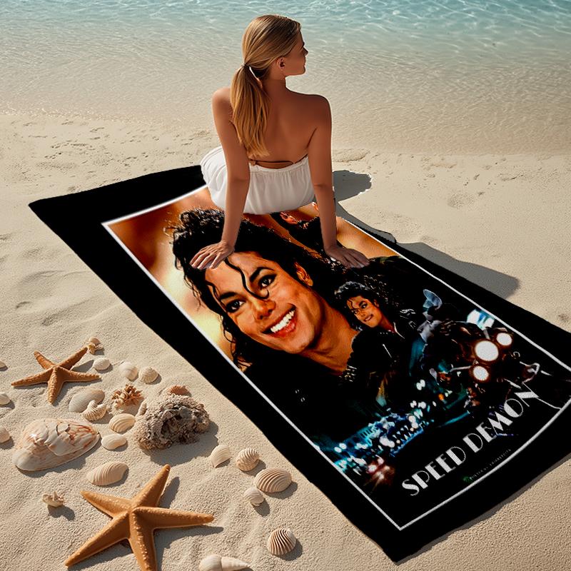 Beweis Strandtuch mit einem Michael Jackson Muster - weich, saugfähig, schnell trocknend, maschinenwaschbar - perfekt zum Schwimmen, Camping, Baden