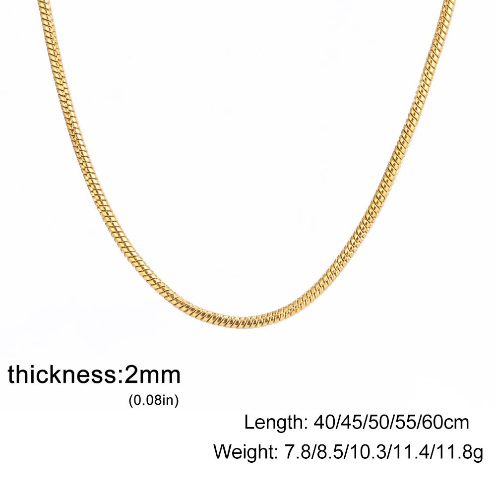 Skyrim – collier chaîne serpent ronde en acier inoxydable, couleur or, pour femmes et hommes,