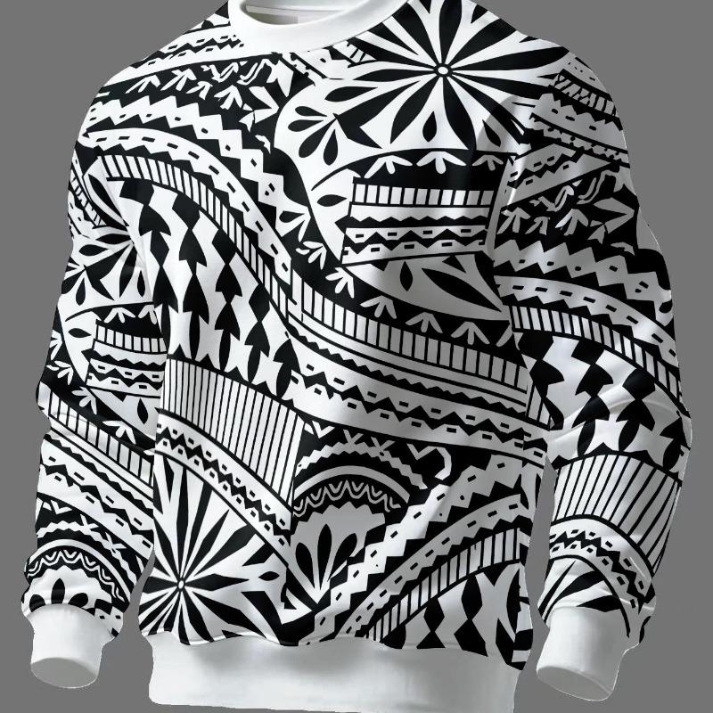 Men's fashionable printed round neck sweatshirt, new trendy round neck sweatshirt with long sleeves, a trendy choice for going out on the street