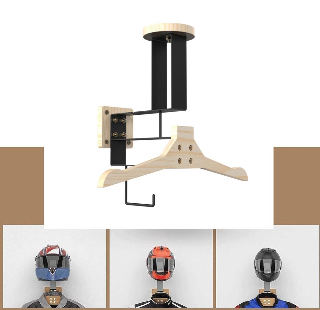 Multifunktionales wandmontiertes Lagerregal mit Helmhaken Sportgeräte Kleiderbügel Und Hut Wandhalterung