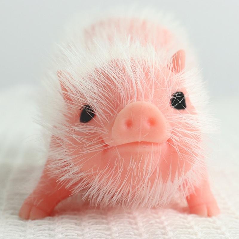 Durablity Silicone Piggy Doll Thoughtful Gift for Kids Animals Lover for Bedroom Play Companionship Animal Model