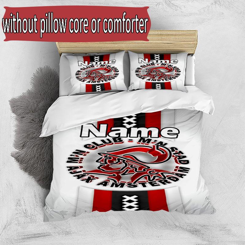 3-teiliges Bettbezug-Set (1 * Bettbezug + 2 * Kissenbezug, ohne Kern), Benutzerdefiniertes Namens-Ajax-Muster Bettwäsche-Set, Schlafzimmer-Dekoration Geschenk für Zuhause