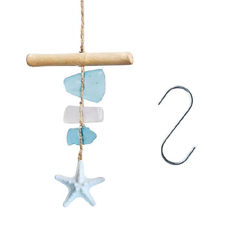 Sea Glass and Driftwood Wind Chimes Handcrafted Wind Chimes for Outside Ocean/Beach Themed Decors Housewarmings Gift