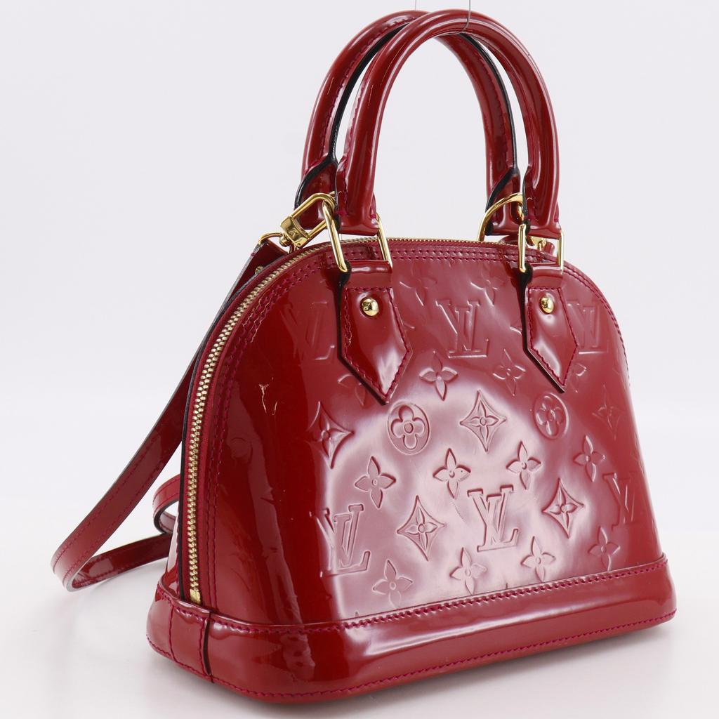 LOUIS VUITTON Alma BB Handbag M91606 2WAYShoulder Pomdamul Red Monogram Vernis Women Used