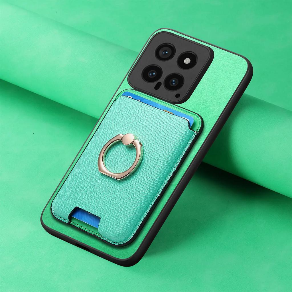 2 In 1 Vertical Card Solt Magnetic Ring Holder Wallet Case For Redmi Note 13 Pro Plus 12 11 13T POCO X6 14 Ultra Bag Stand Cover