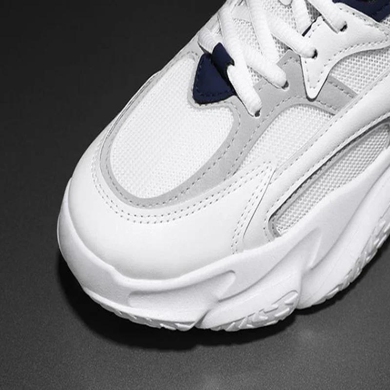 Thick Sole Versatile Clunky Sneaker For Men Trend Mesh Lace Up Breathable Casual Sports Shoes Increased Soft Soles