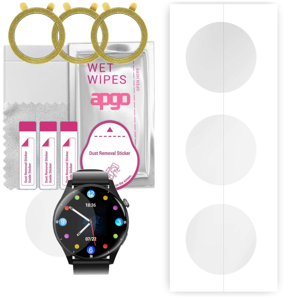 3x apgo Hydrogel Screen Protector pro GoGPS 4G M10, hydrogelová fólie, s polohovací vrstvou snadná instalace