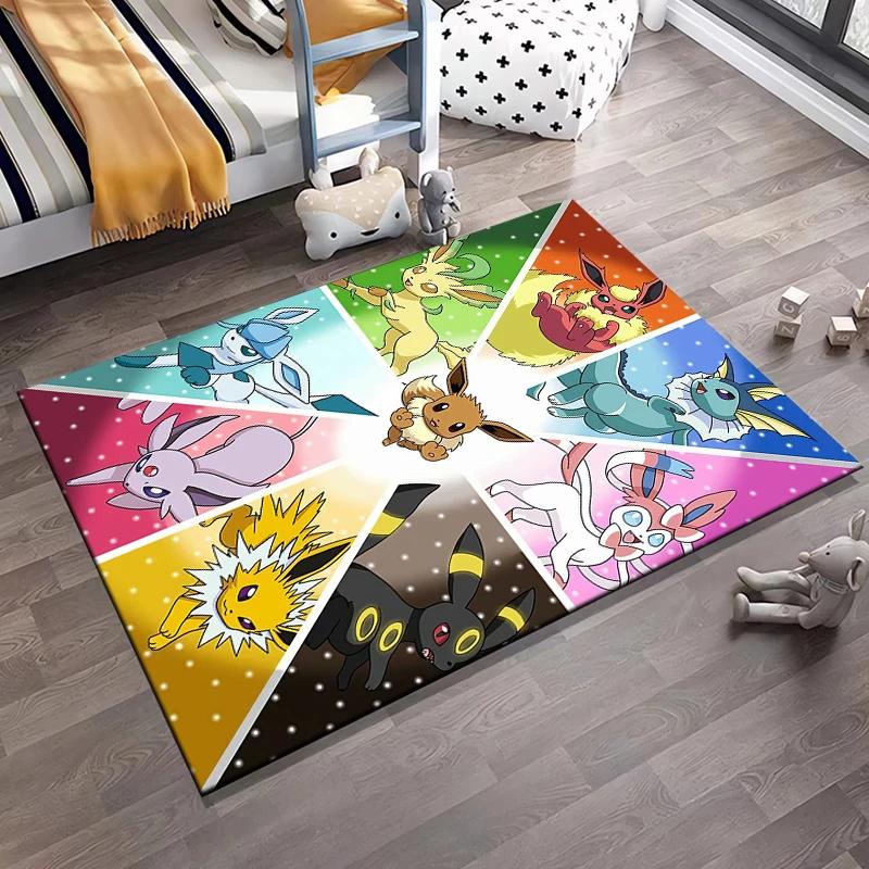 P0kem0n Klasické postavy Pikachu Eevee Potisk Velký koberec Ložnice Obývací pokoj Dětský pokoj Pohovka Rohožka Dětská podlahová dekorace Podložky