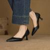 Spring and Summer New Women's High Heels Professional Commuting Light Mouth Stiletto Shoes Foot Cover Solid Color Pointed Temperament Single Shoes