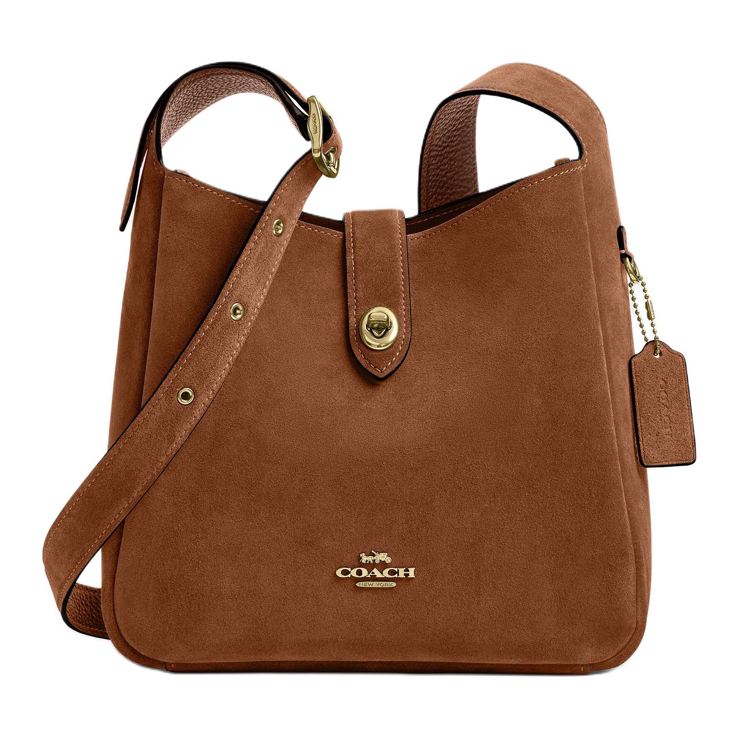 

Сумка Coach Hadley 25 с золотым логотипом, замшевая, через плечо/на плечо, средняя, женская, желто-охровый, CCG43-IMXAF Basic Set (Bag+Dust Bag)