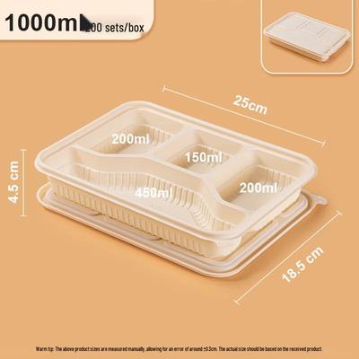 Boîtes à déjeuner à emporter biodégradables à 4 compartiments Juejin