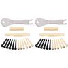 24PCS Acoustic Guitar Guitar Bridge Saddle White+Black Guitar Pegs Kit Bridge Pin Puller  For Guitar