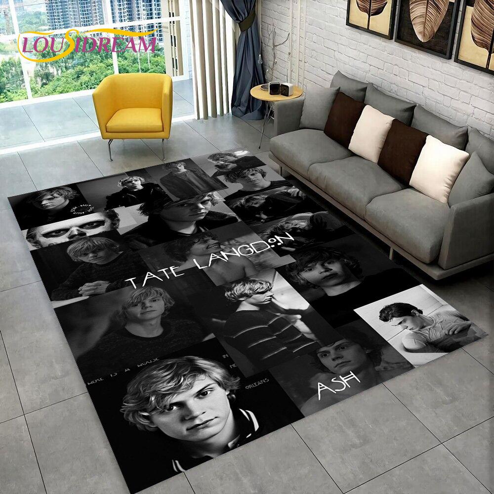 Cute Evan Peters Movie TV  Actor Area Rug,Carpet Rug for Home Living Room Bedroom Sofa Doormat Decor,kids Non-slip Floor Mat 3D