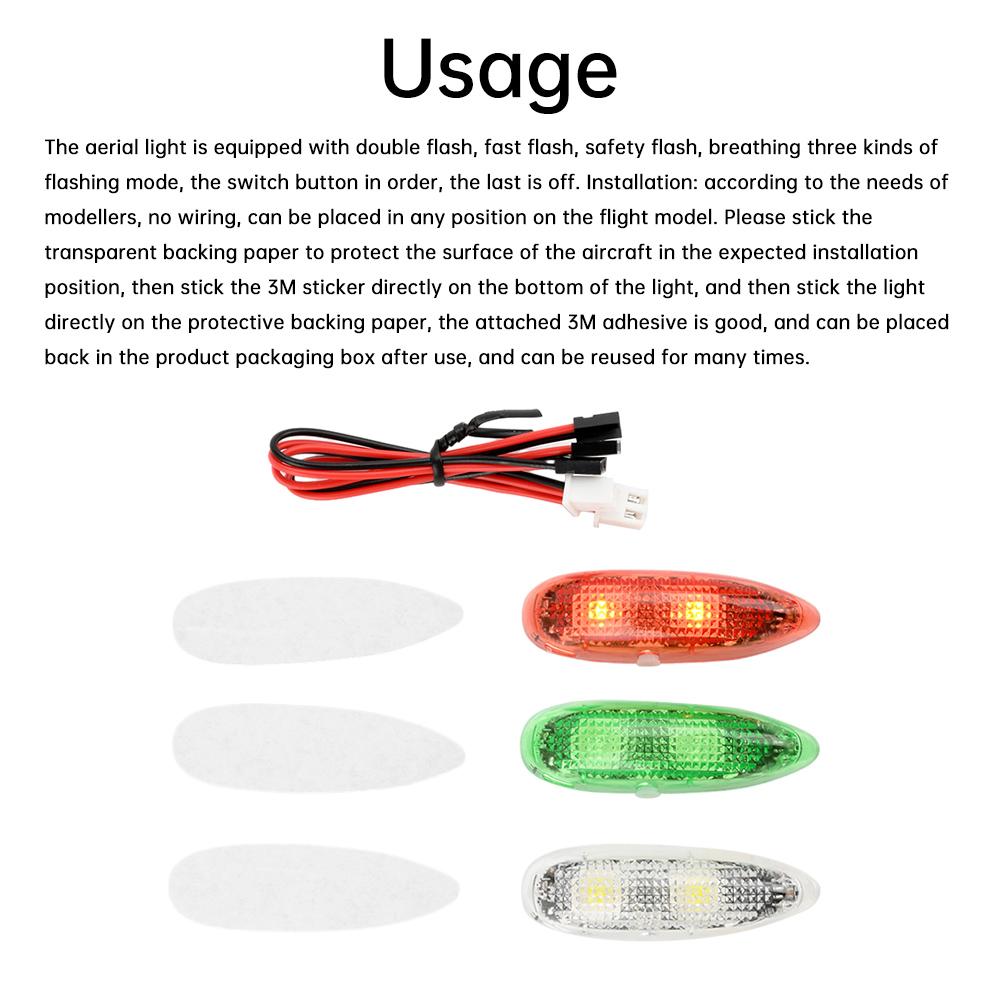 Wireless LED Navigation Light Module for RC Aircraft Drones - Night Flight Safety Flash Light for Fixed Wing FPV Drone Toys
