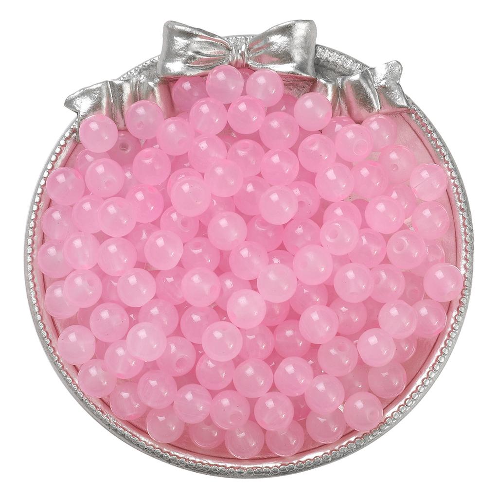 6/8Mm Glass Beads Jelly Paint Imitation Jade Round Beads Loose Beads Glazed Beads Handmade Diy Bracelet Necklace Jewelry