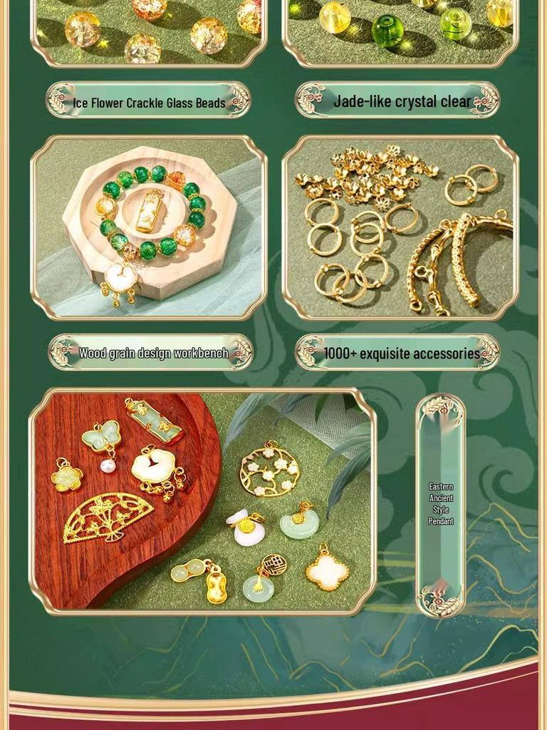 Children's Handcrafted Glass Bead Bracelet DIY Kit - Ancient Style Jewelry Gift