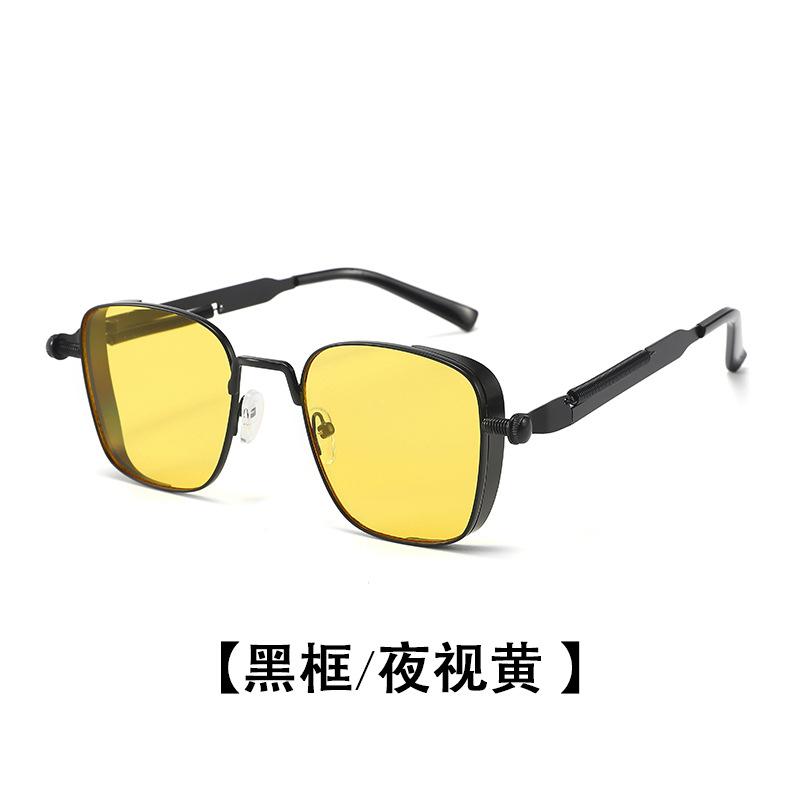 Retro Steampunk Sunglasses Men Metal Frames Spring  Punk Glasses UV400 Fashion Street Eyewear