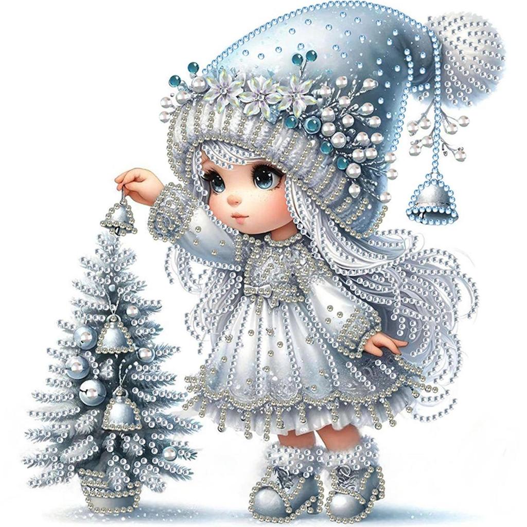 Snow Girl Special Shape Partial Drill Dimond Art Paintings for Gift Home Wall Decor Crystal Rhinestones Diamond Painting 30x30cm