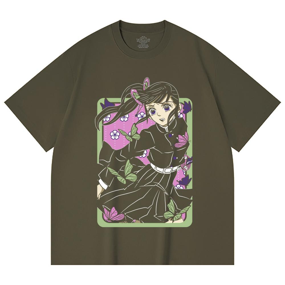 T-shirt Unisex in Cotone Pesante 230 g/m² 100% Cotone Stampa Kanao Demon Slayer V77