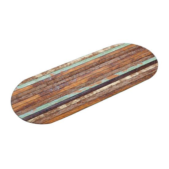 Oval Wood Grain Tablecloth Fitted Tablecloth with Elastic Edges Rustic Waterproof Table Cover for Home Farmhouse Indoor Outdoor Dining