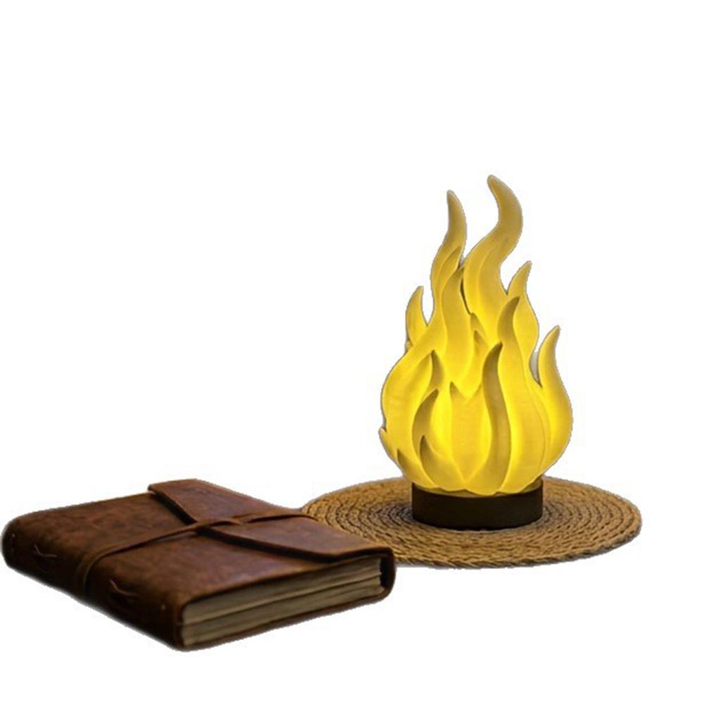 3D Printed Flame Night Light with Effect for Bedroom Decor