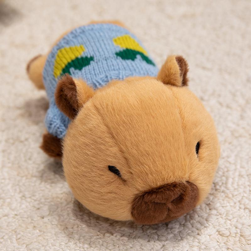 20/36cm Cartoon Dressing Capybara Plush Doll Pillow Lying Sweater Capybara Stuffed Animal Home Decoration Gift For Children