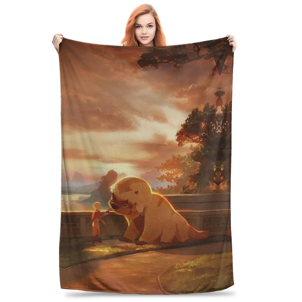 Avatar The Last Airbender Appa Peluche Coperta Plaid Flanella Calda Decorazione Copriletto di Qualità Regalo per Bambini Casa