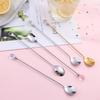 Sleek Stainless Steel Diamond Stirring & Dessert Spoon with Long Handle