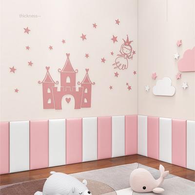 Protection Murale Anti-rayures Silencieuse Auto-adhésive Tête de Lit de Chambre Chevet Tissu Coussin Tatami Décor pour Maternelle