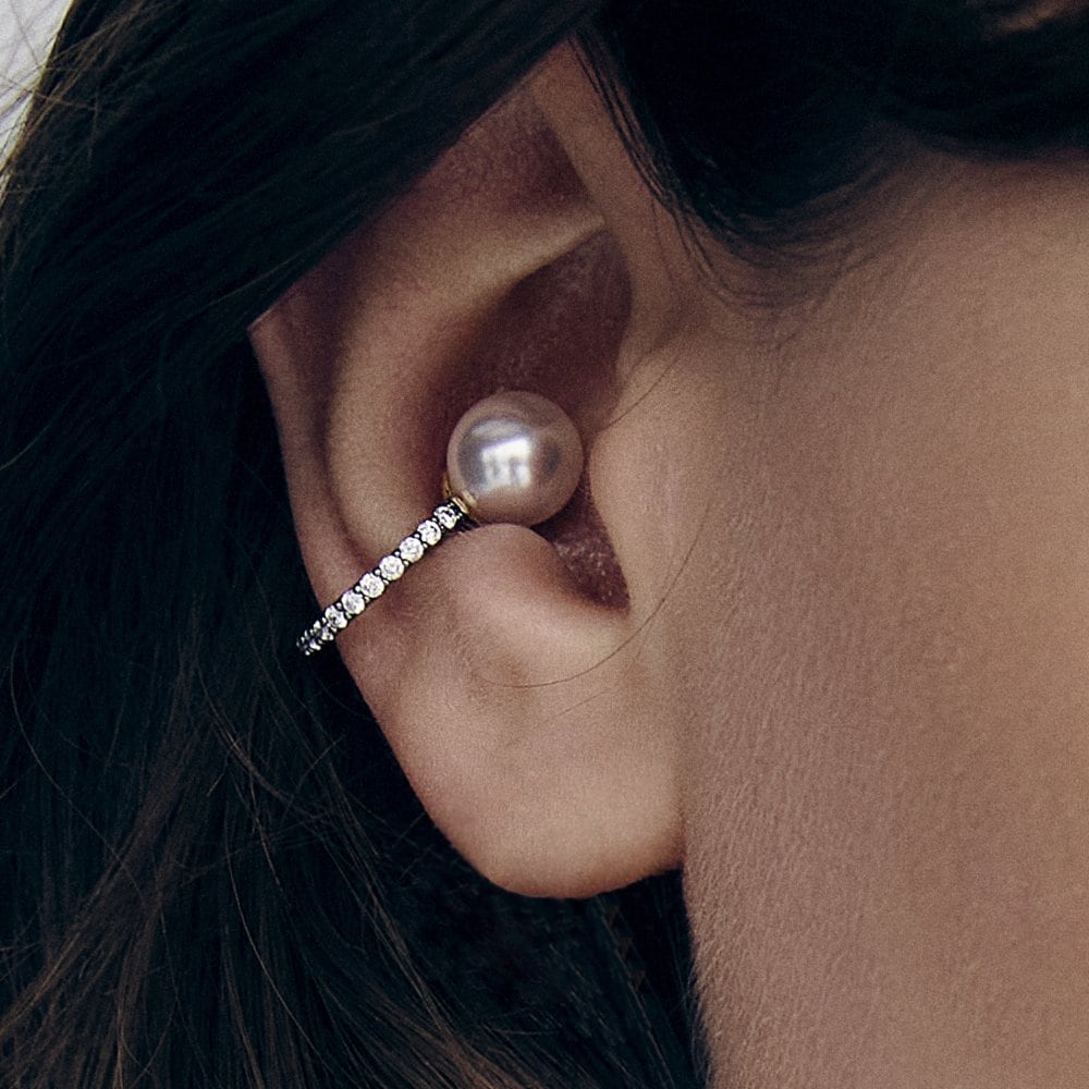 Noiyu Silver (Y) Antique Pearl Full In-Ear Ear Cuff Hl3E28342Y9Xxx