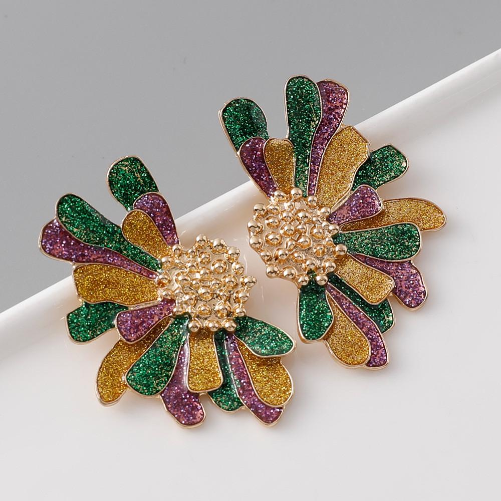 Pinkdudu Vintage Exaggerated Large Flower Zinc Alloy Earrings Fashion Trendy Stud Earrings Women PD2365