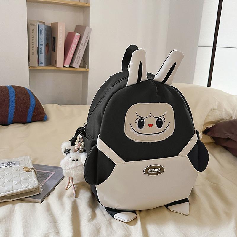 Rabbit Cute Cartoon Pattern Student Backpack With Pendant For Going Out