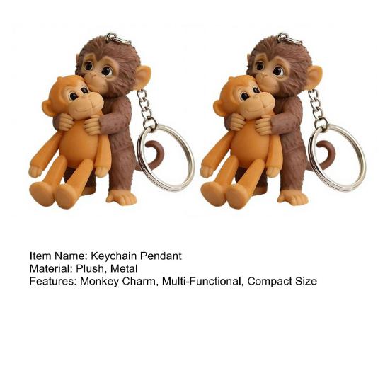 1/2Pcs Keychain Pendant Plush Monkey Charm Key Chain Keys Backpack Purse Car Bag Decoration Mini Accessory