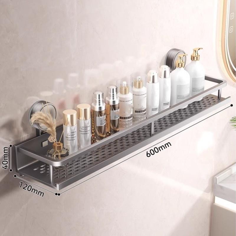 Suction Cup Mount Bathroom Shelf Multifunctional No Drill Hanging Bath Room Basket Household Shampoo Storage Rack Tray