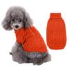 Solid Color High-Neck Cable Knit Eco-Friendly Pet Sweater Warm Autumn/Winter Pullover Dogs Cats 12 Vibrant Hues Simple Soft