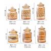 Creative Amber Plaid Striped Glass Jar Sealed Tea Candy Jar Kitchen Food Storage Container Clear Glass Bottle Box Home Decor