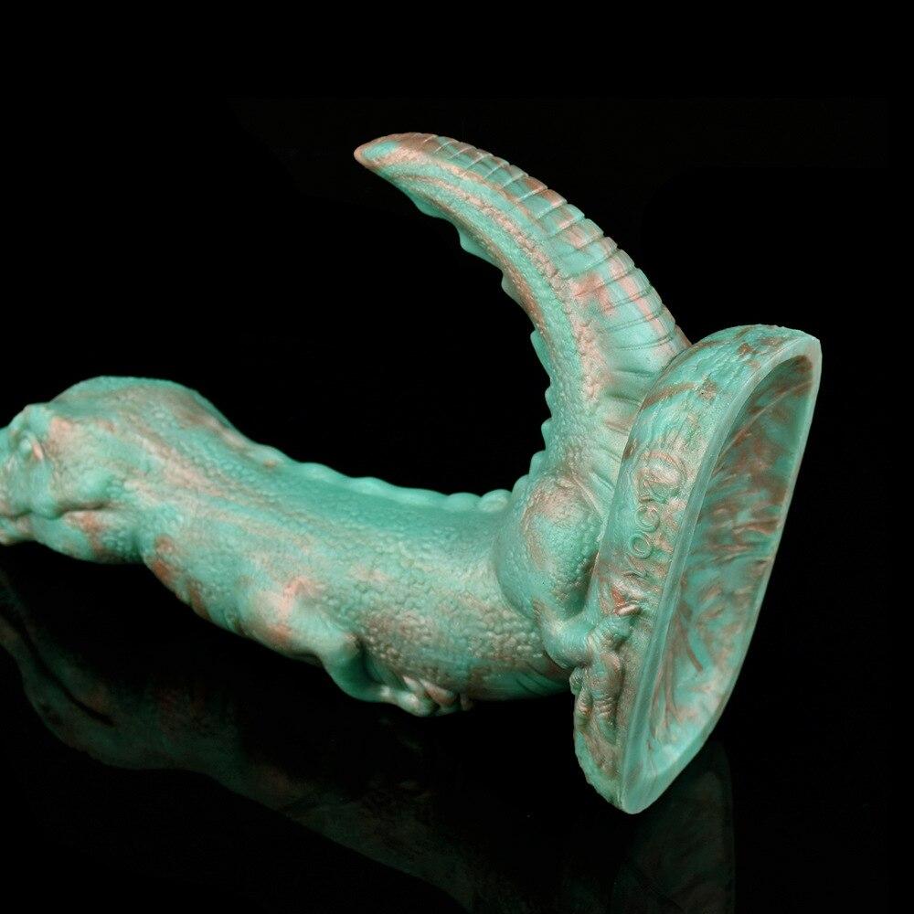Liquid Silicone Dragon Shape Dildo Anal Plug Adult Anal Sex Toys with Suction Cup Realistic Penis Fisting Slave BDSM