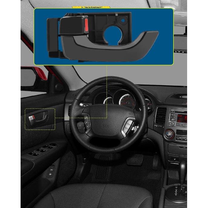 LUJUNTEC Interior Front Driver Left Door Handle Replacement for 2006 2007 2008 2009 2010 for Kia Optima Replace OE 82610-2G000K2 Black