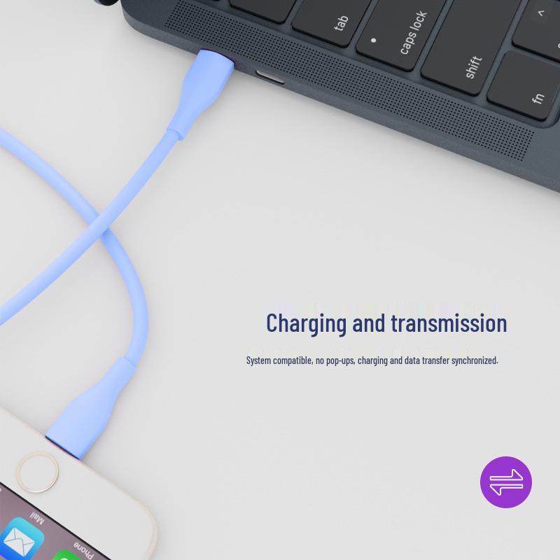 PD27W Liquid Silicone USB-C To Lightning Fast Charging Cable for Apple Phones