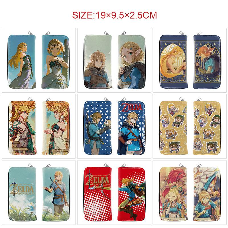 Zelda Legend Wallet Full Color Zip Long Purse Anime Handbag Coin Bag Organizer 1pcs