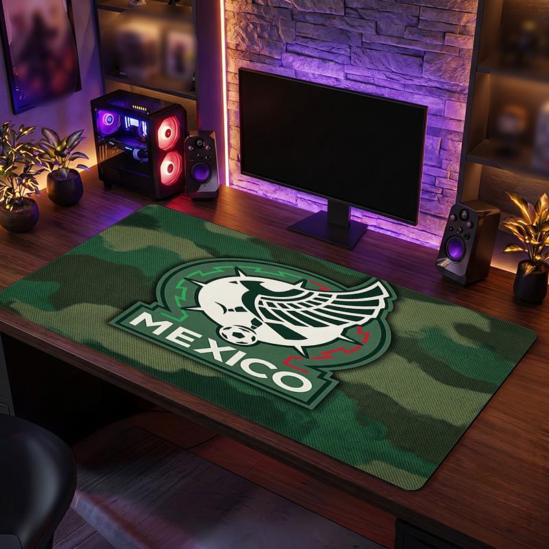 Mexico footbal Crest Mouse Pad, Extended Non Slip Rubber Desk Mat for Gaming Office Laptop Fan Gift